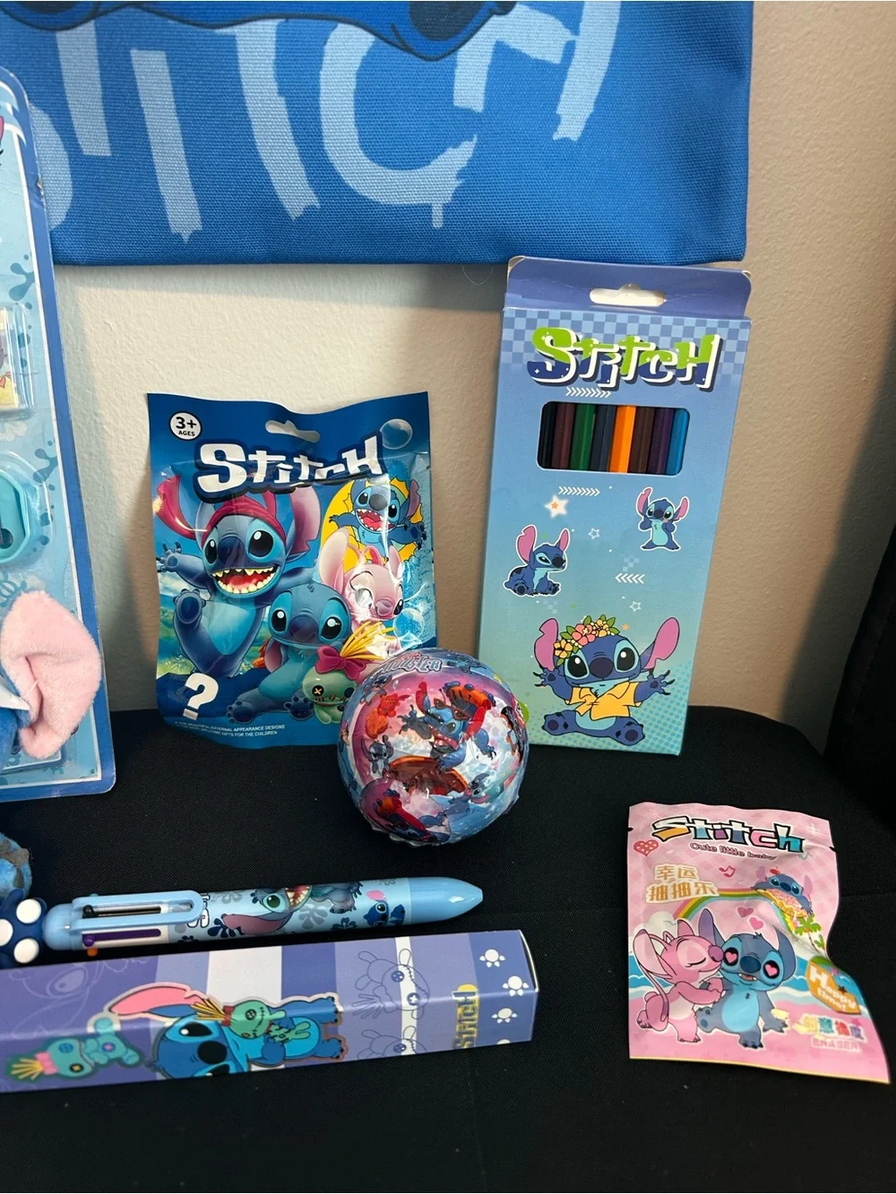 Blue Stitch Kids Tote Bag and Accessory Set